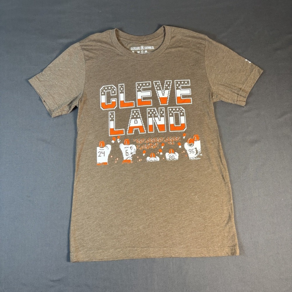 Cleveland Clothing Co Browns T-Shirt Heather Brown Short Sleeve Small NFL